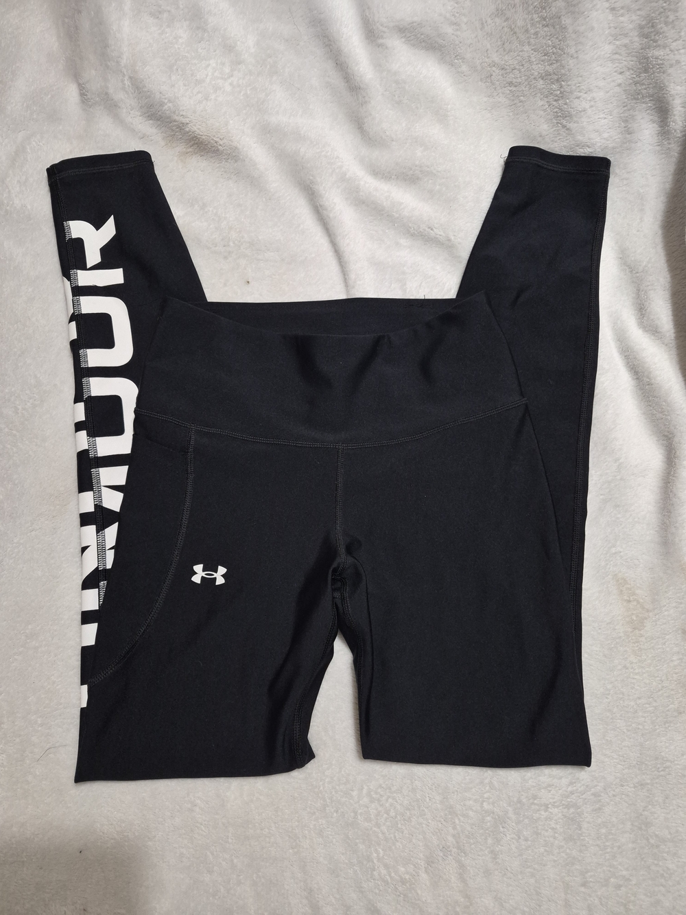 Under Armour Black Girls' Logo Side-Panel Athletic Leggings